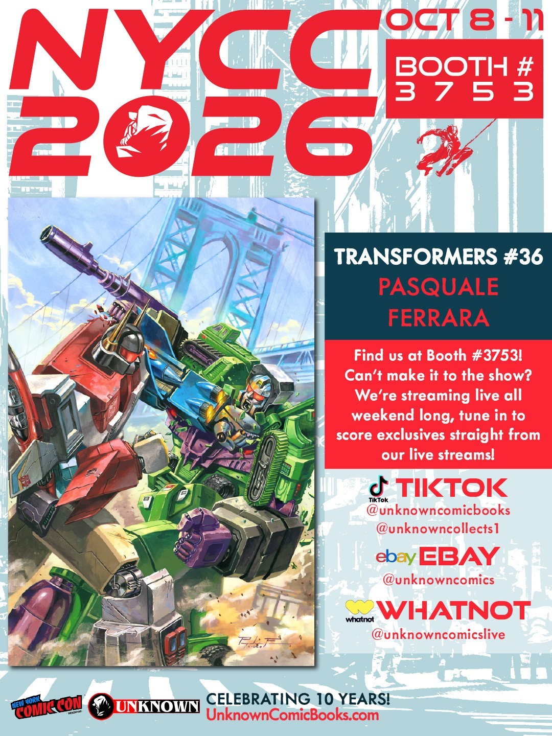 TRANSFORMERS #36 PASQUALE FERRARA NYCC EXCLUSIVE VIRGIN VAR