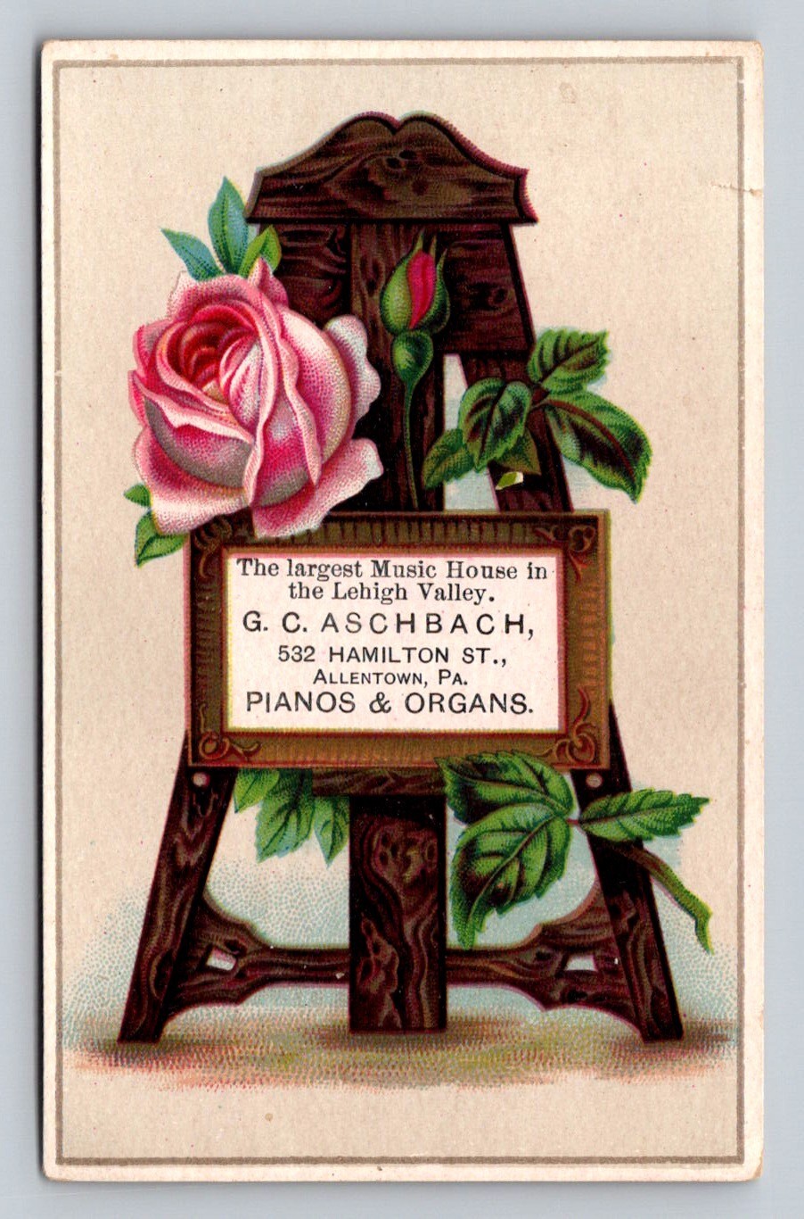 G C Aschbach Pianos Organs Largest Music House Lehigh Valley Allentown  P106A