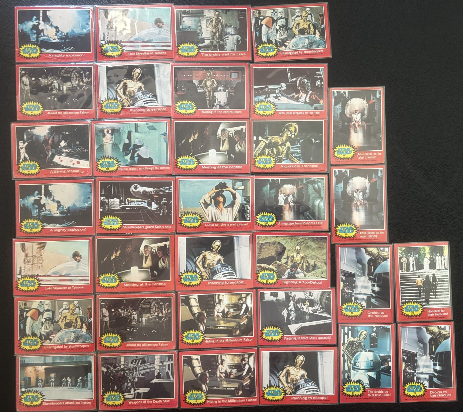 1977 Star Wars SERIES 2 RED Trading Cards LOT (34) better sharp NICE