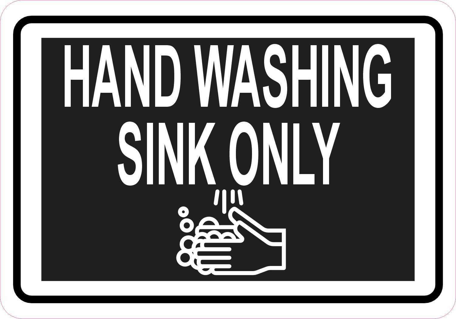 StickerTalk Hand Washing Sink Only Sticker, 5 inches x 3.5 inches