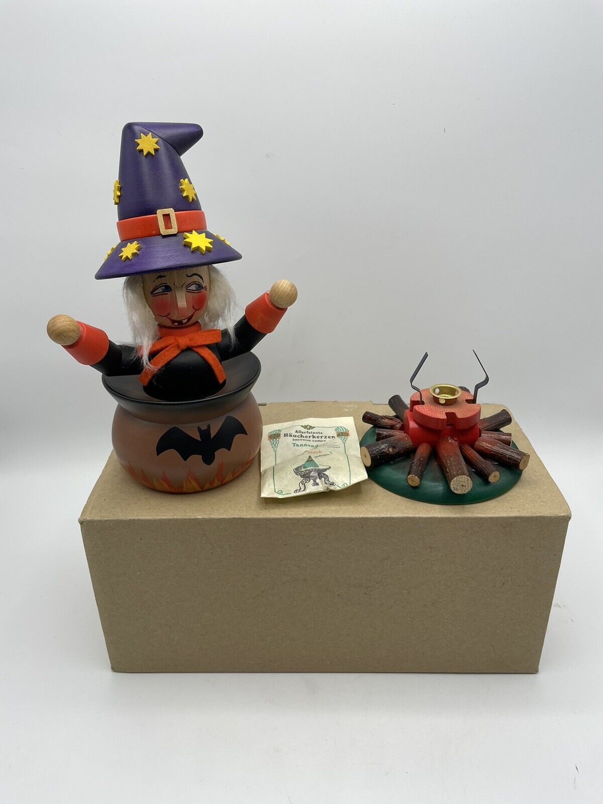 New in Box - Christian Ulbricht Halloween Witch Smoker Incense Burner Germany 9”