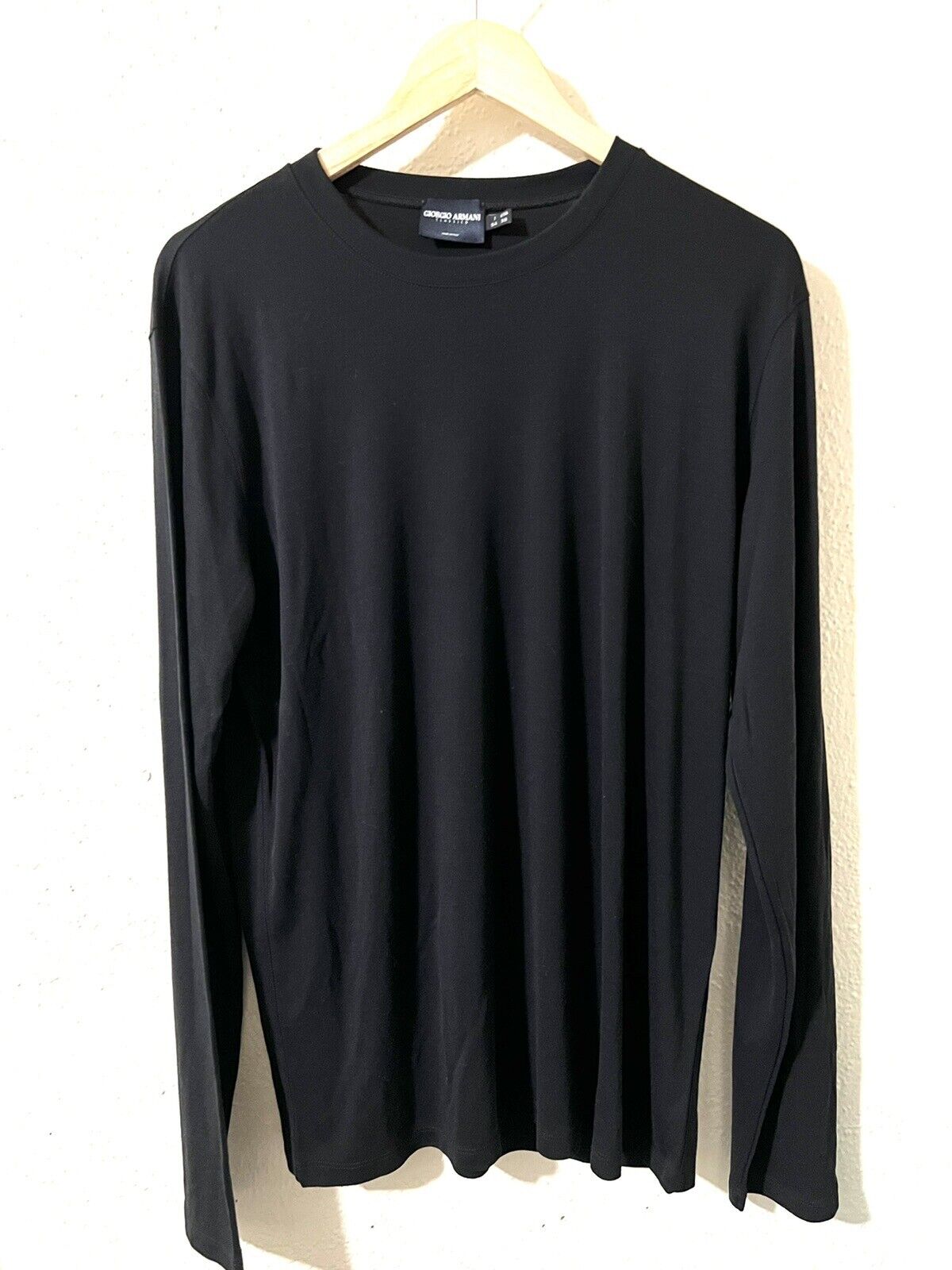 Giorgio Armani Made In Italy Black Long Sleeve T-Shirt US Size 38