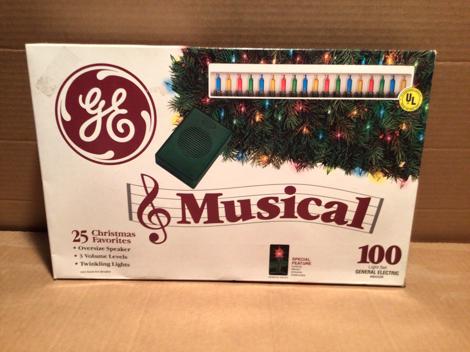 GE Musical 100 Multi Color Light Set 25 Christmas Favorites Twinkling