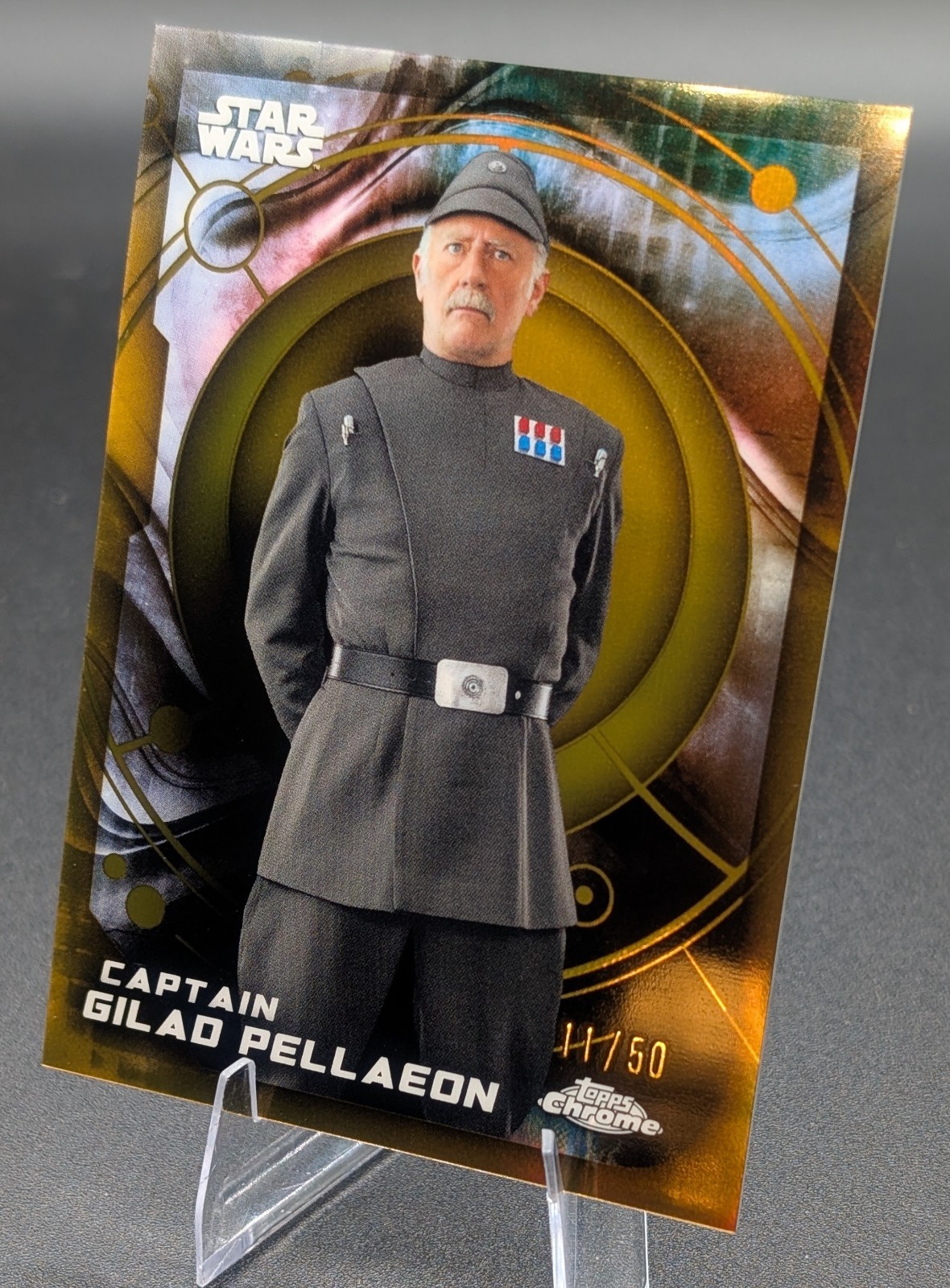 2026 Topps Chrome Star Wars CAPTAIN GILAD PELLAEON Gold Refractor /50