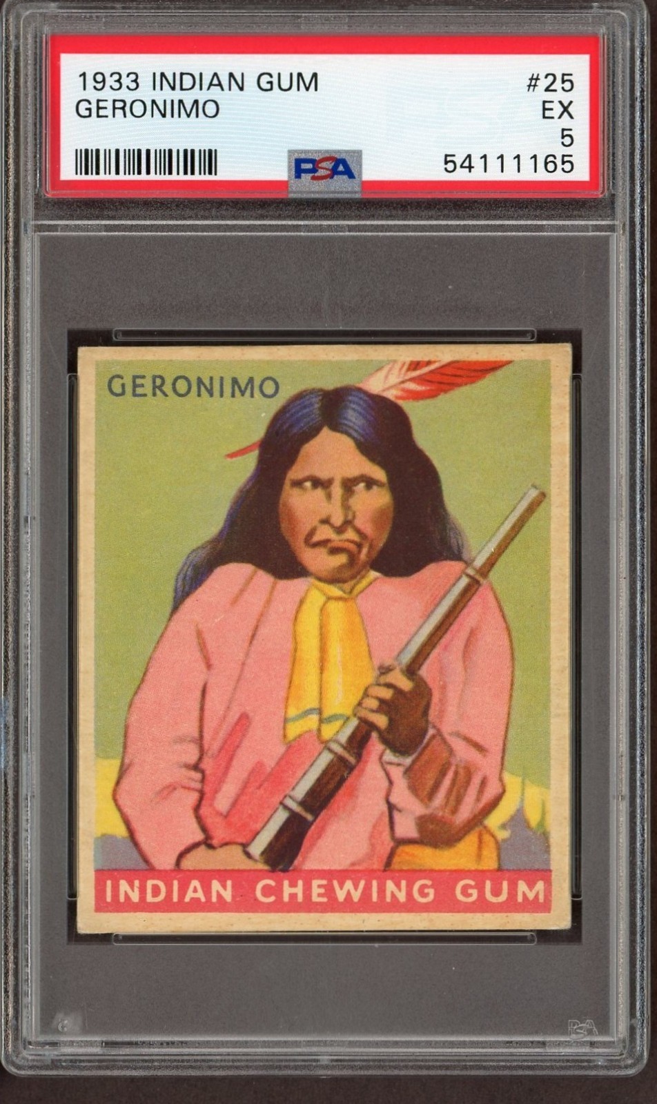 1933 Goudey Indian Gum #25 GERONIMO (PSA 5 EX) Ser. 96 Red Panel