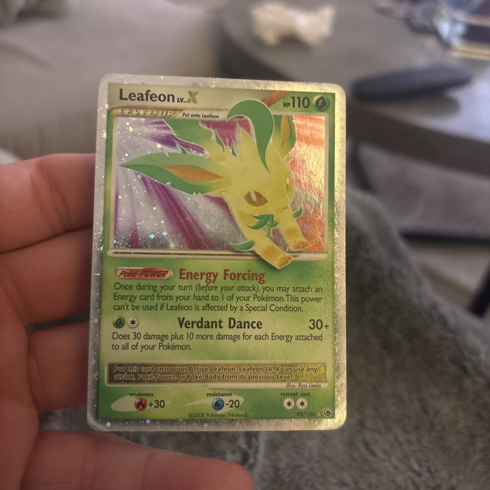 Pokémon TCG Leafeon LV.X 99/100 Majestic Dawn Ultra Rare Holo EN 2008