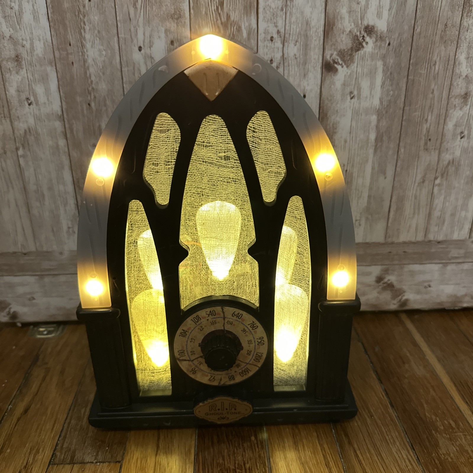 Halloween GEMMY R.I.P Ghoul-Tone Haunted Light Up Animated Radio Tested Vintage