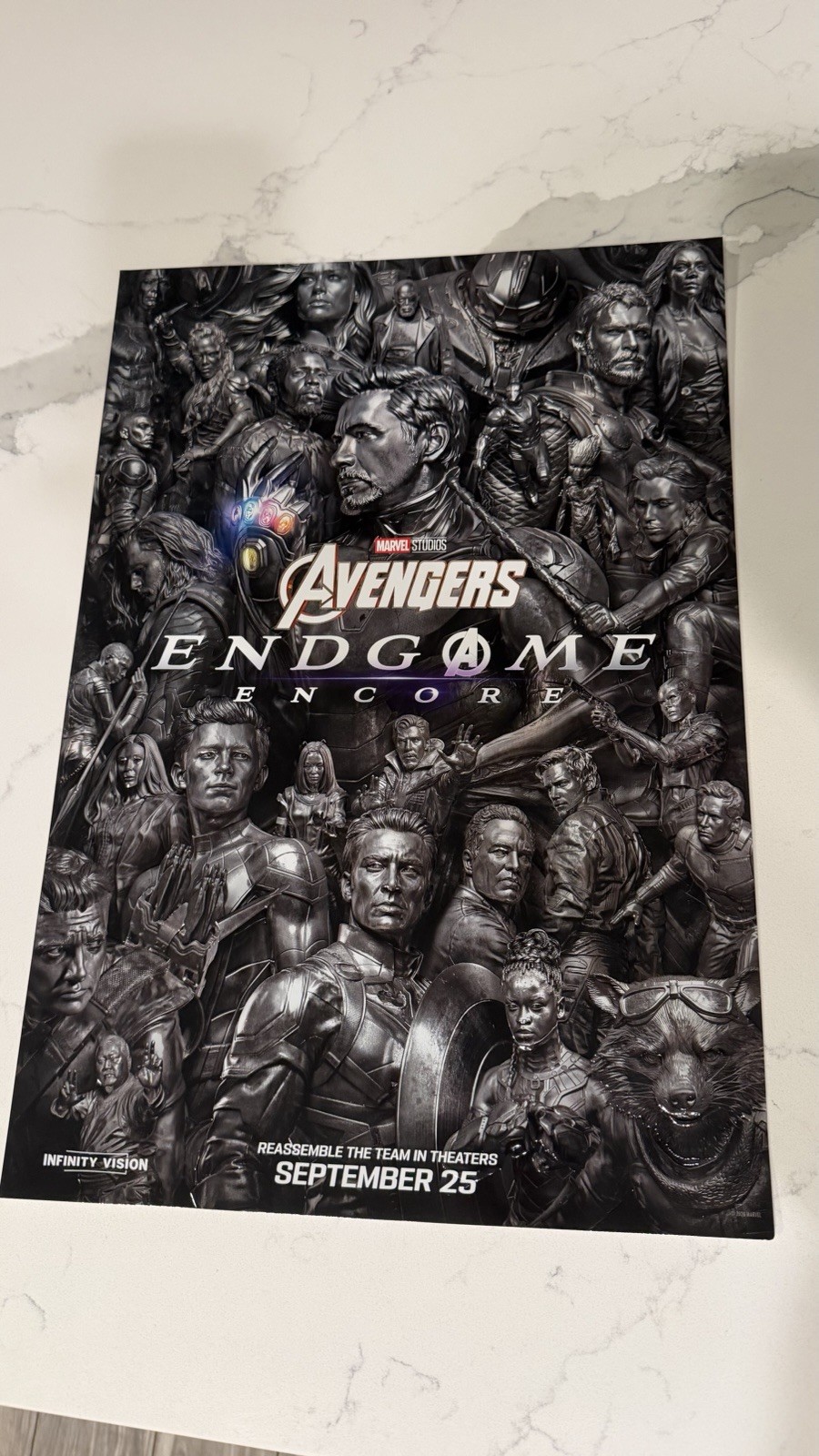 NEW Avengers Endgame Encore Embossed Foil Mini Poster Regal Opening Night MARVEL