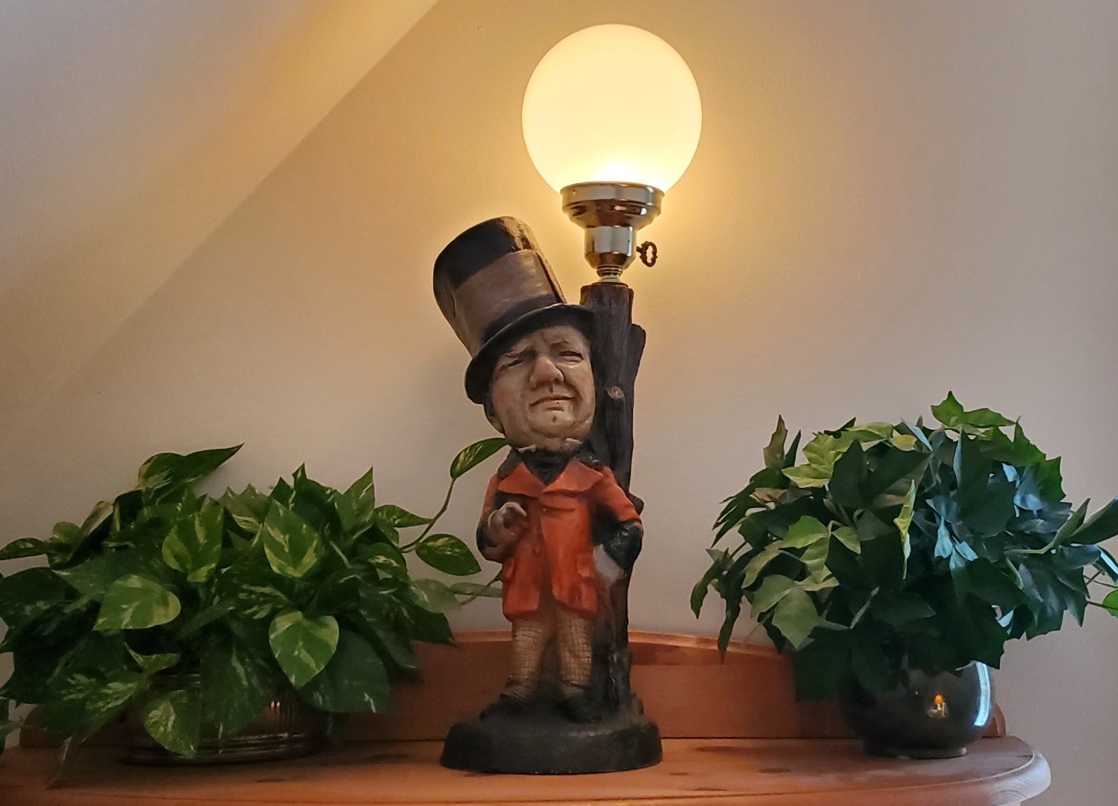Extremely Rare Vintage 1970\'s W.C. Fields Chalk/Plaster Table Lamp