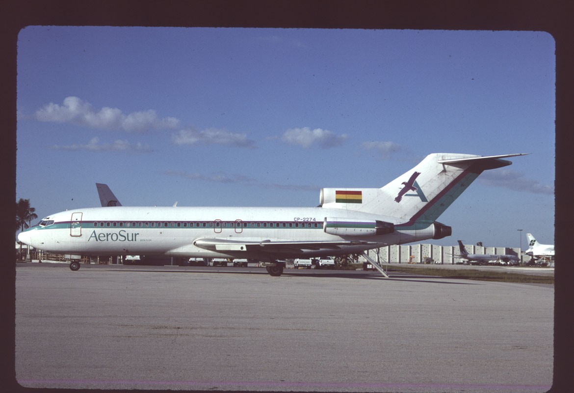 Orig 35mm airline slide Aerosur 727-23 CP-2274