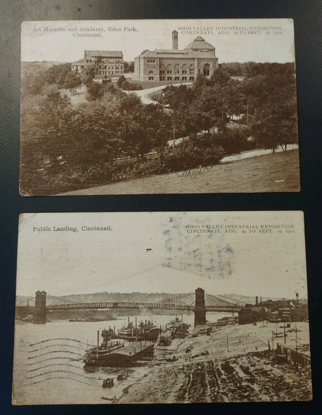 2 1910 Cincinnati OHIO VALLEY INDUSTRIAL EXHIBITION Postcards Landing 