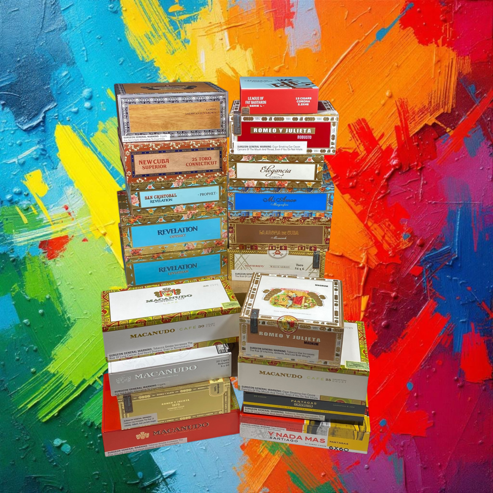 Lot of 15 Empty Cigar Boxes