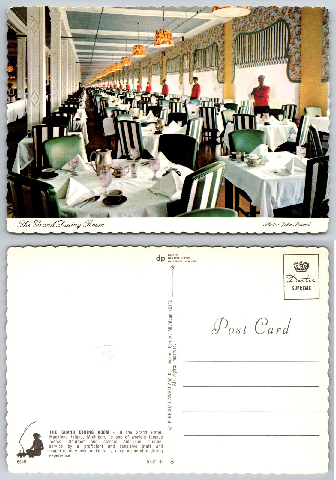 Continental The Grand Dining Room Postcard