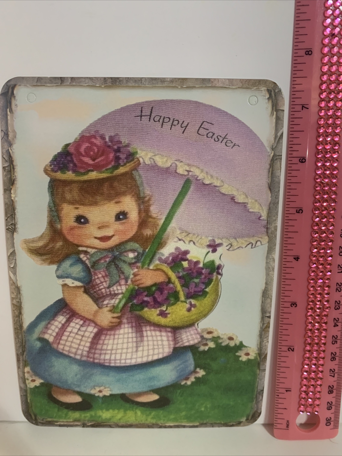 Easter Decor VINTAGE STYLE Die Cut Cardboard 5 X 7”