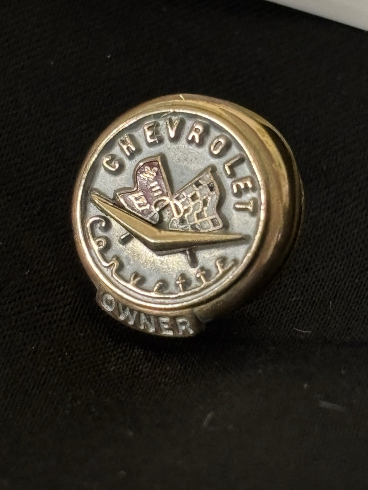 Vintage 1956-1966 10karat DP Chevrolet Corvette Owner Lapel Tie Tack Pin 