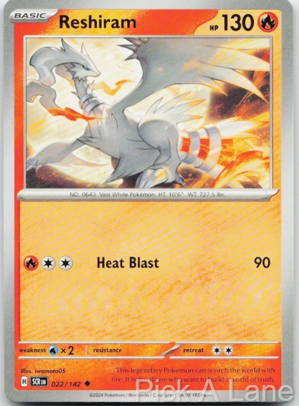 Reshiram 22/142 Uncommon Stellar Crown Pokemon Near Mint