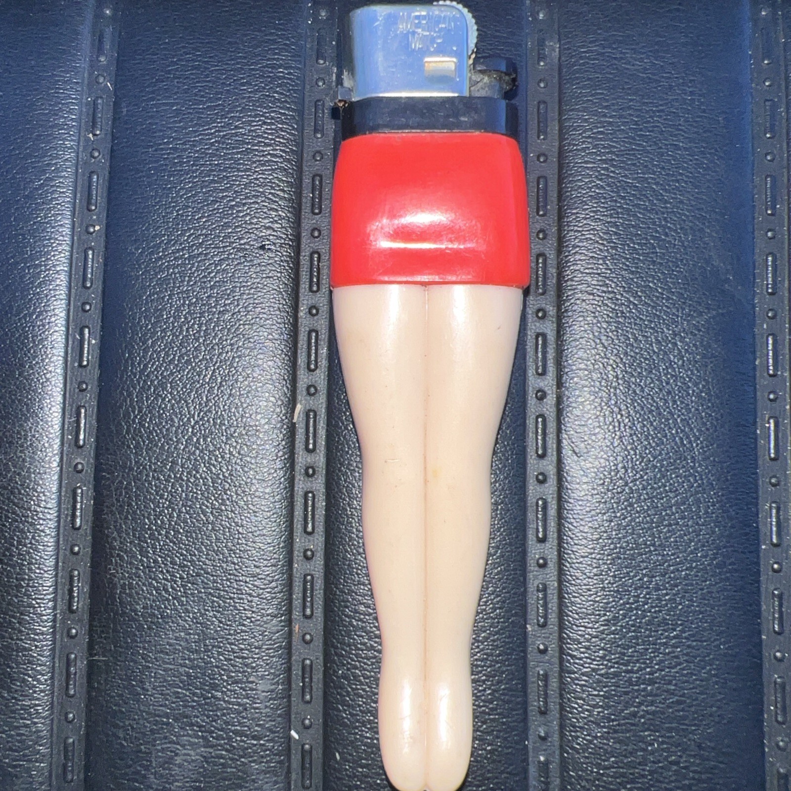 Vintage American Match Co.  Strikin’ Lite Lady Legs Lighter RedRefillable Sparks