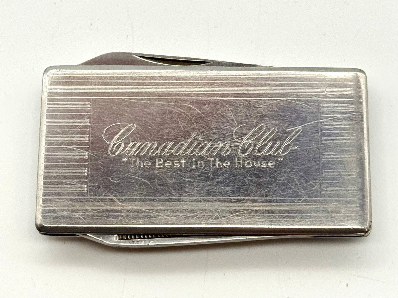 Vintage Canadian Club Money Clip Knife The Best In The House Stainless Japan
