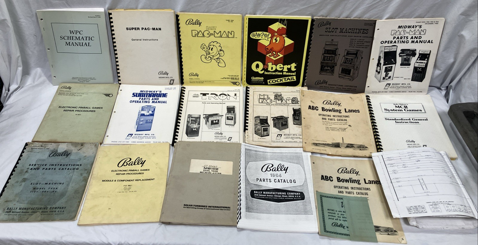 Vintage Bally & Midway Arcade / Pinball Manuals Schematics Parts Catalog Lot