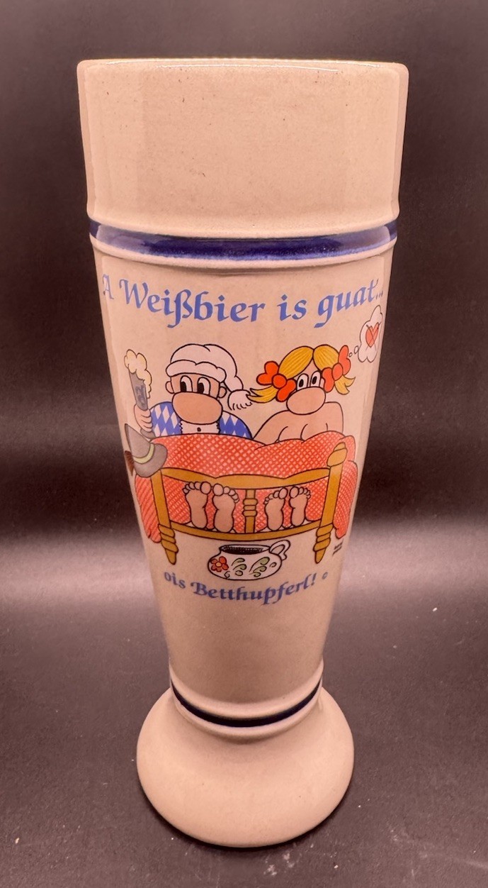 Vintage German Pilsner Shape .05 L Stonewear Weisbier Mug Domdesign Betthupferl