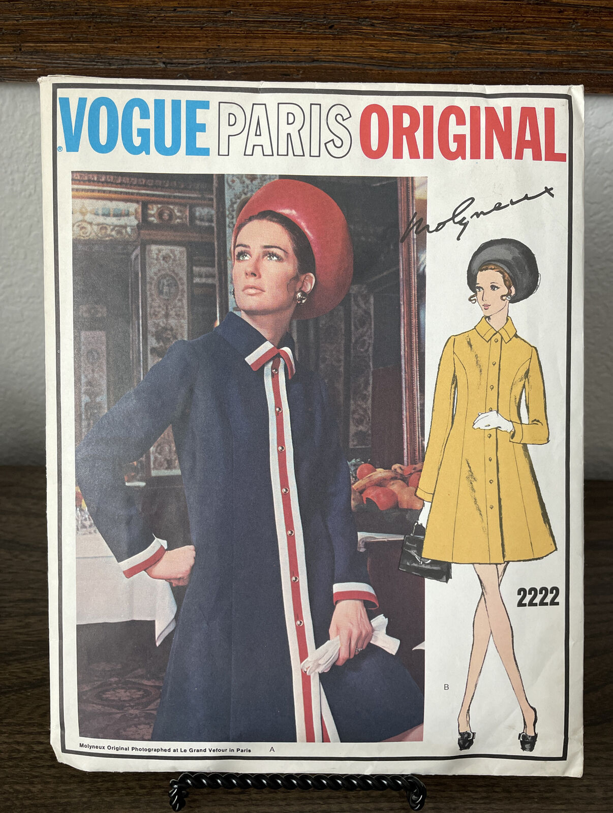 VOGUE Paris Original Molyneux Pattern # 2222 Coat Dress Sz 12 B-34 H-36 Uncut
