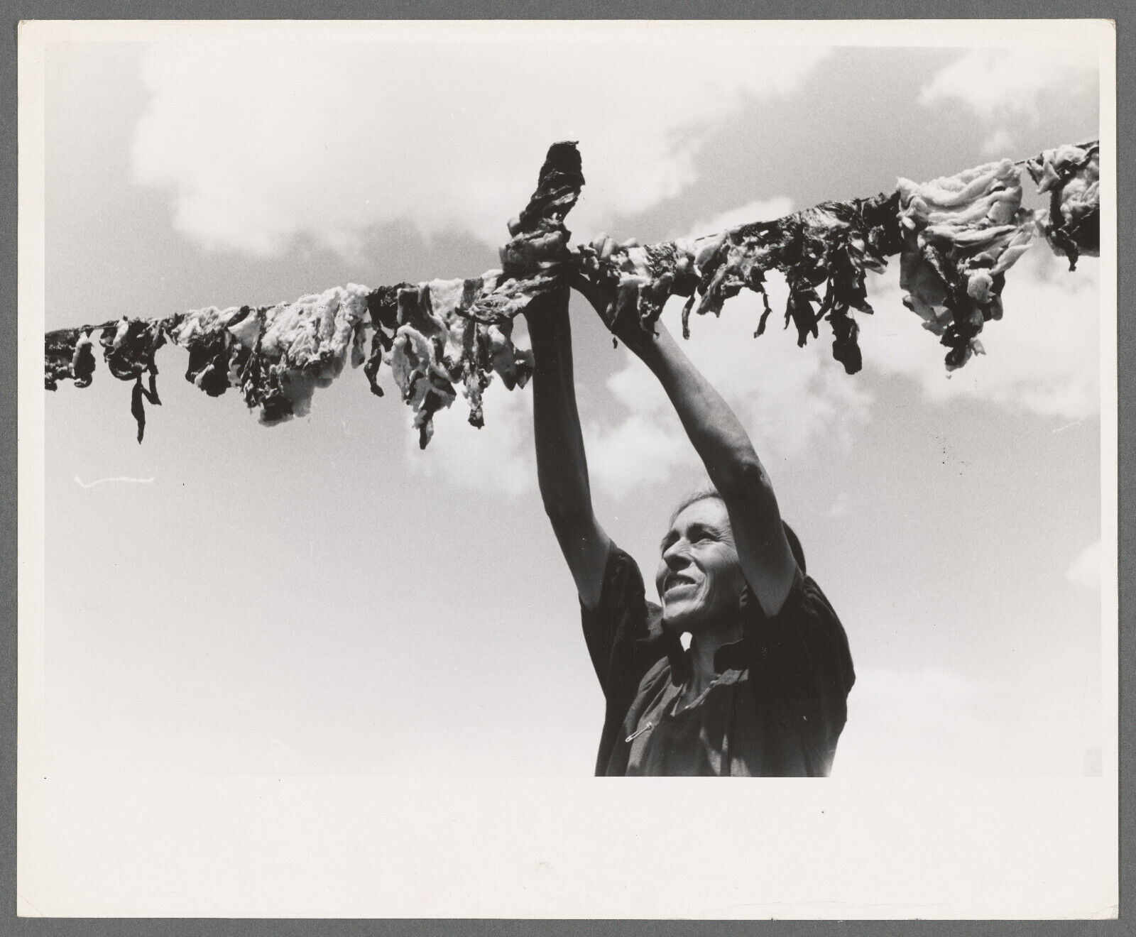 Old Photo, 1930\'s Woman hanging meat to dry, Chamisal, New Mexico 58029536