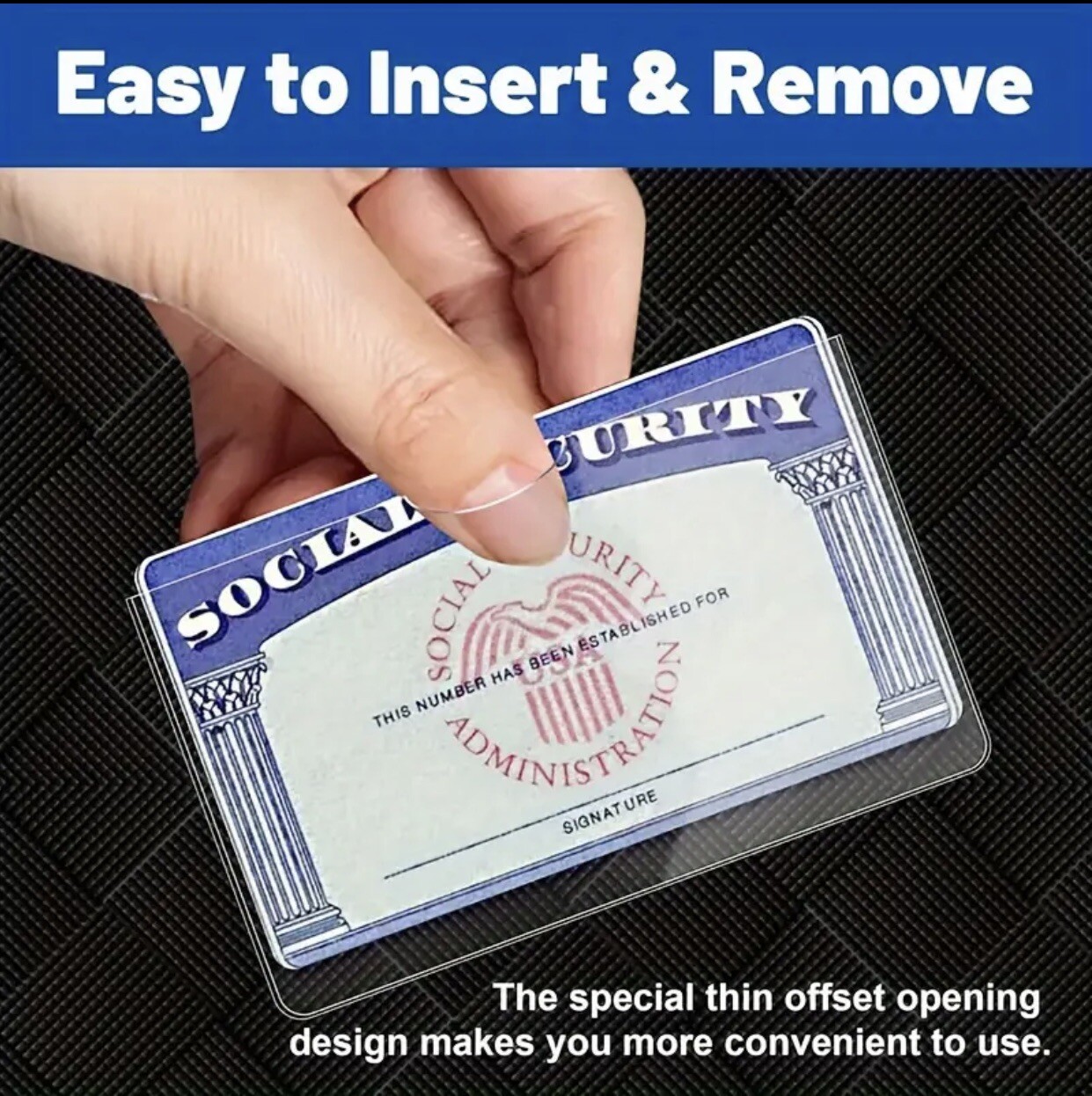 1x Social Security Card Protector Sleeve/New Medicare Card Protector Sleeve