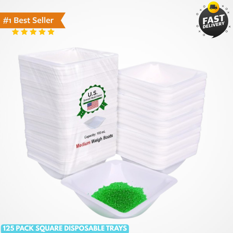 125 Pack Medium Weigh Boats 100ml 3 Oz