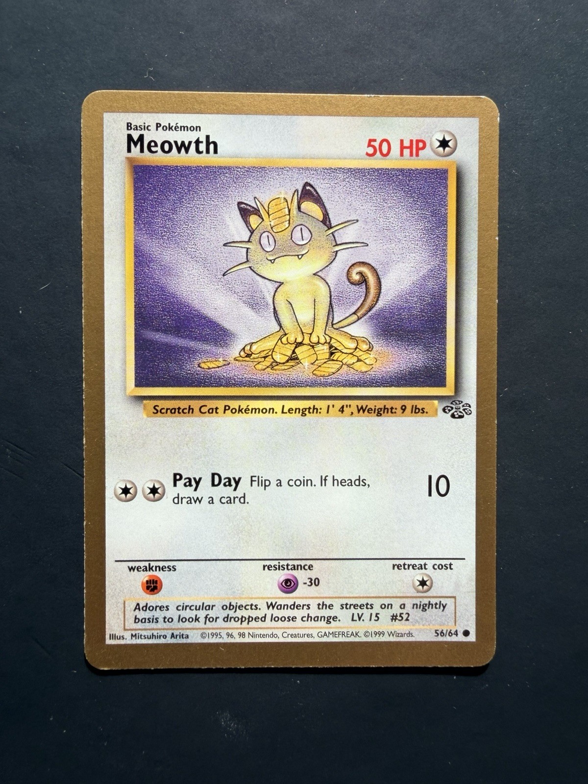 Meowth | Gold Border Fruit Roll Up Promo | Pokémon TCG | English | 1999 RARE NM