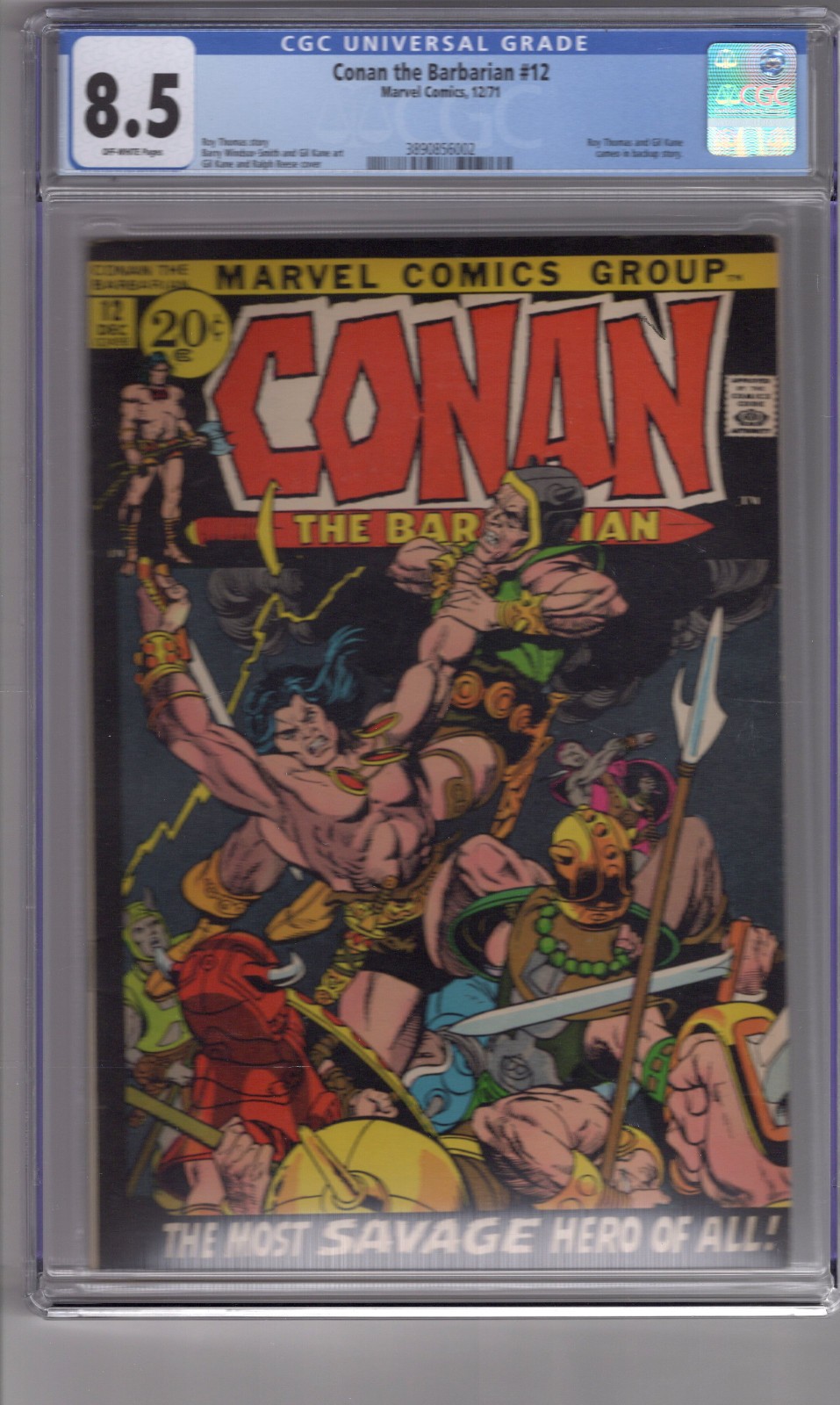Conan the Barbarian 12 (1971) 8.5 CGC\' st Eric the RED\' Kane Art