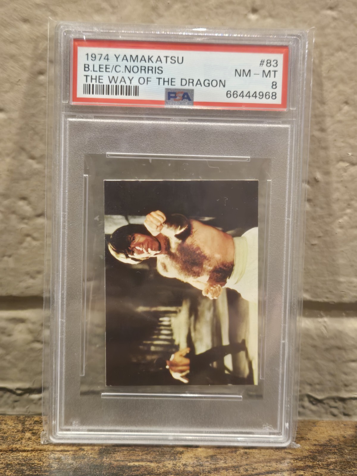 1974 YAMAKATSU THE WAY OF THE DRAGON #83 BRUCE LEE/CHUCK NORRIS PSA 8