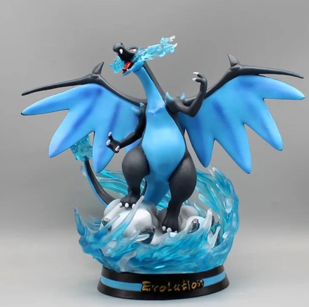 Incredible Perfect Blue Charizard Glowing Maxed Out Pokemon Statue Figure Model