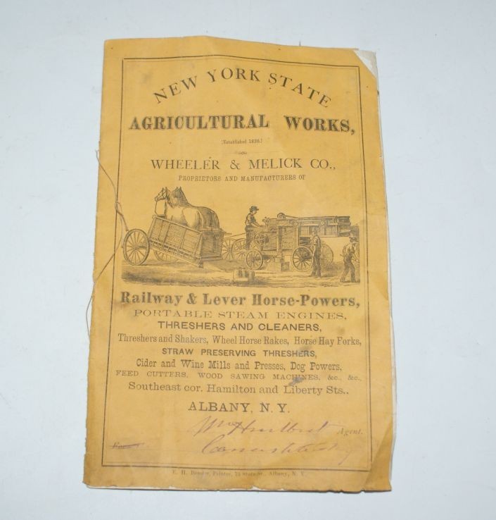 Wheeler & Melick Advertising Price Catalog Albany NY Walker Palmer Hay Fork