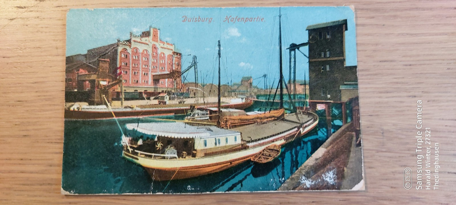 Postcard Duisburg port section 23.12.1924 ungel _