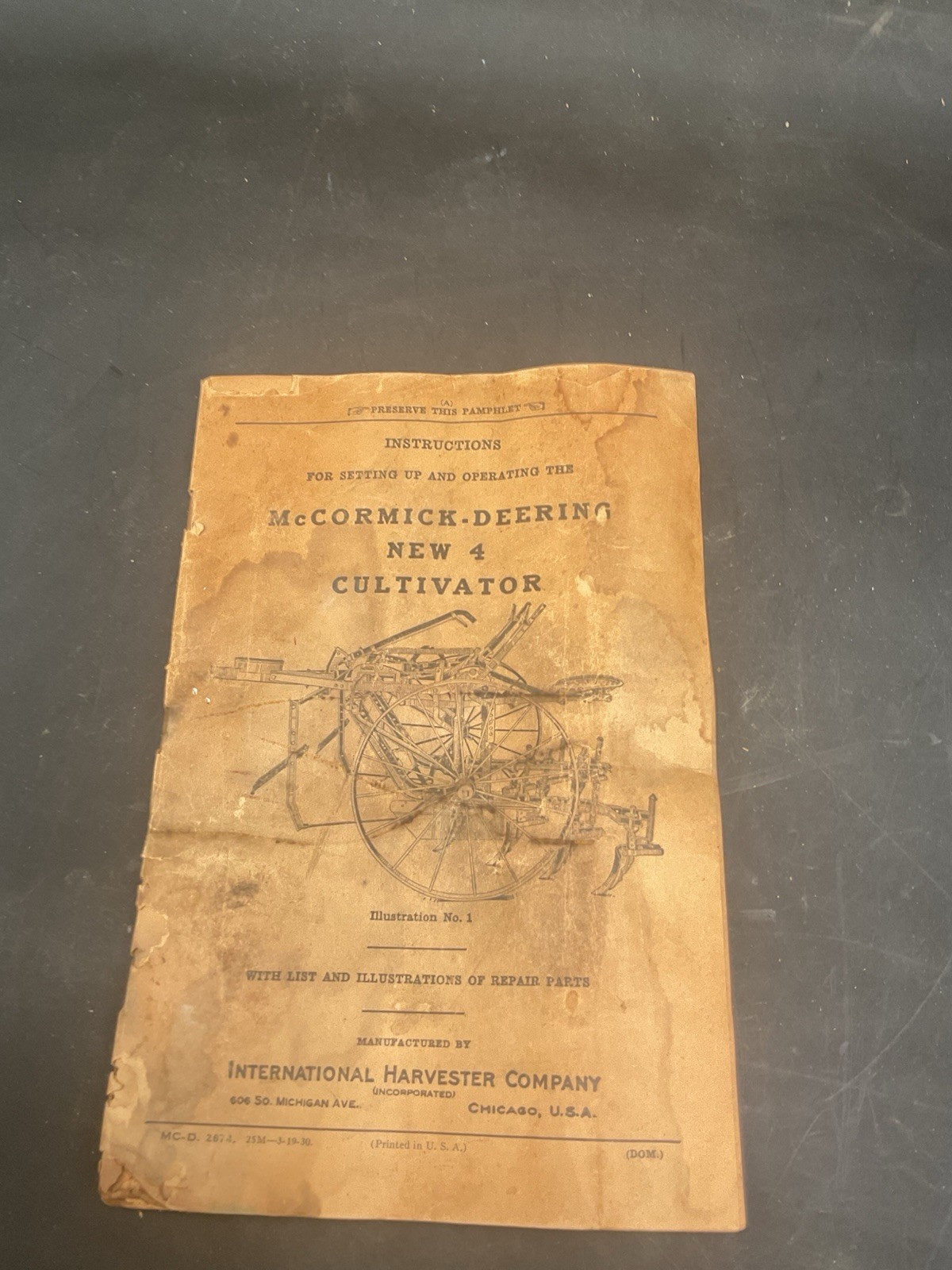 VINTAGE INSTRUCTIONS MANUAL 1931 MCCORMICK DEERING NEW 4 CULTIVATOR IH HARVESTER VINTAGE INSTRUCTIONS MANUAL 1931 MCCORMICK DEERING NEW 4 CULTIVATOR IH HARVESTER