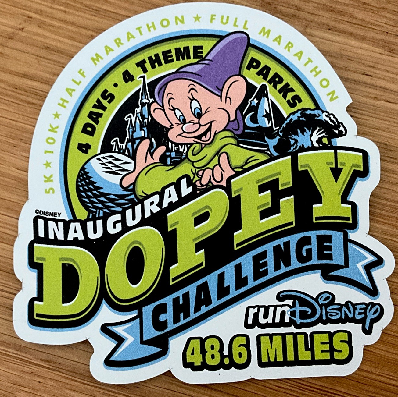 Inaugural Dopey Challenge Car Magnet 2014 runDisney Walt Disney World 48.6 Miles