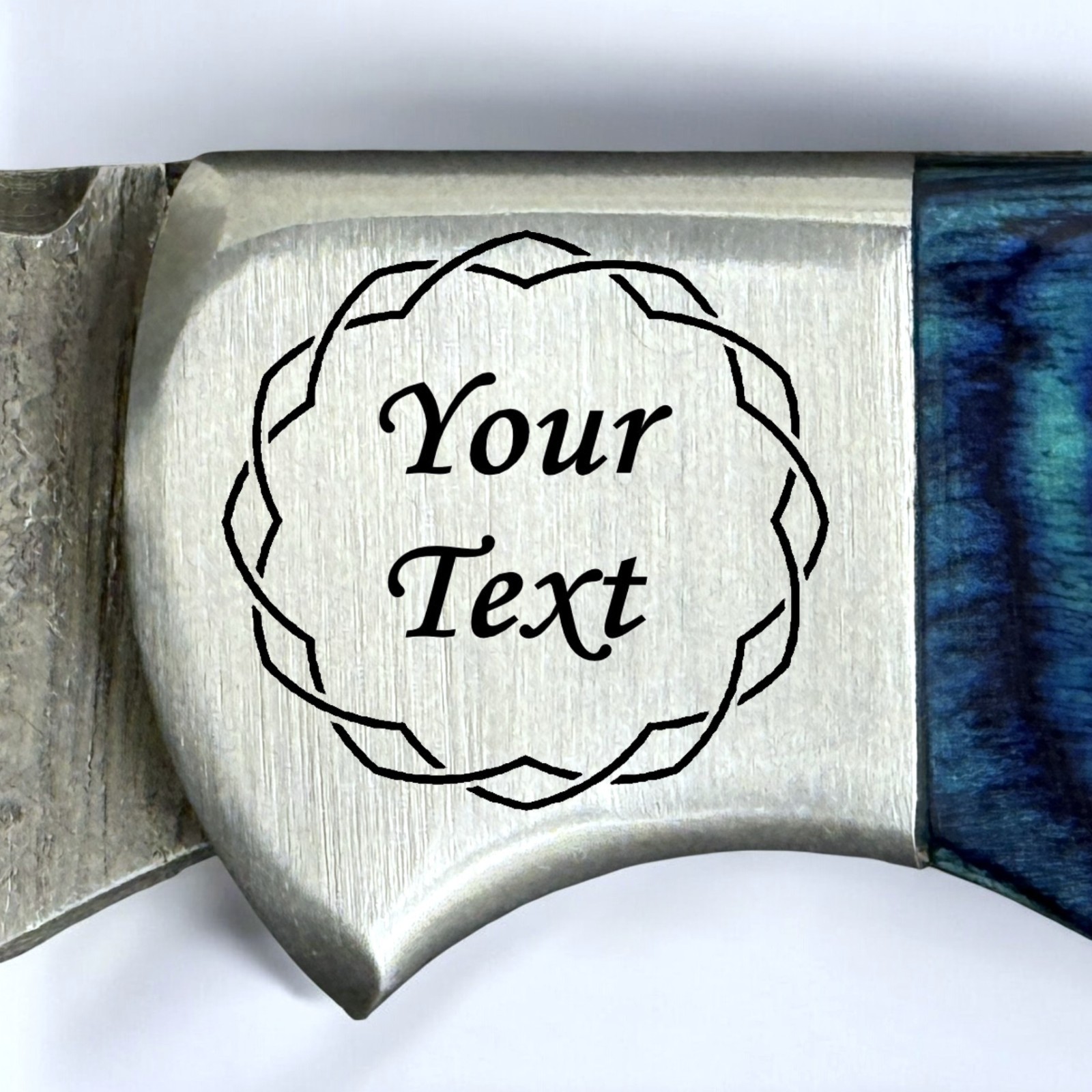 Personalized Handmade Damascus Pocket Folding Knife Rosewood Handle Carved Blade