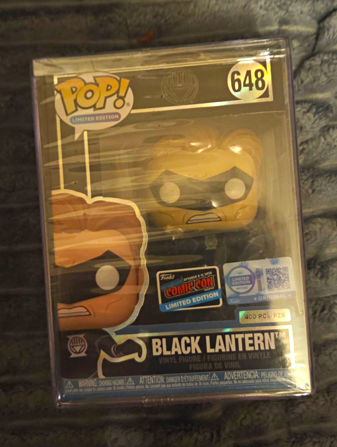 Funko Pop DC Black Lantern #648 Comic Con Limited Edition 400 PCS PZS