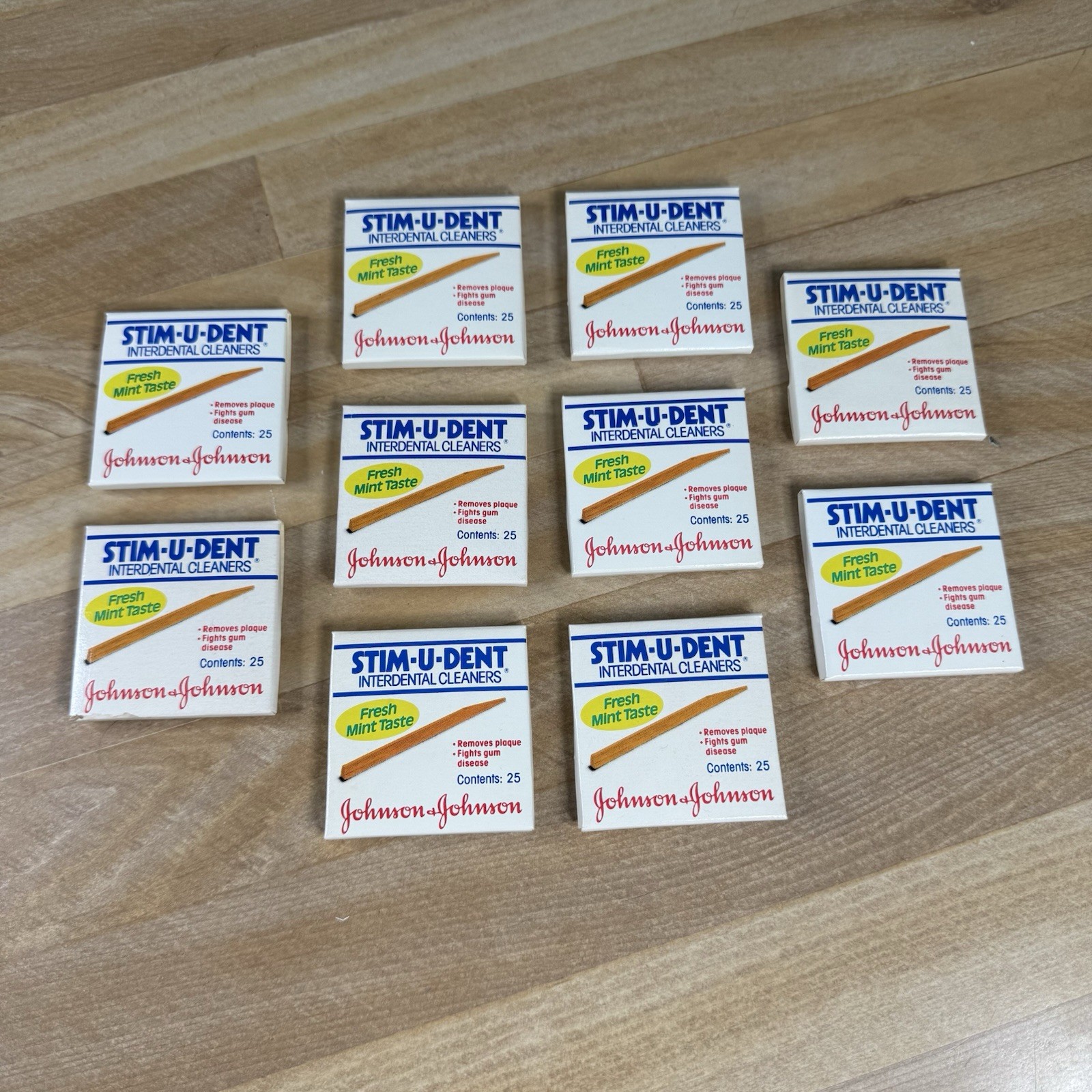 VTG 1987 Stim-U-Dent Johnson & Johnson Interdental Cleaner Wood 10 Pks 250 Picks
