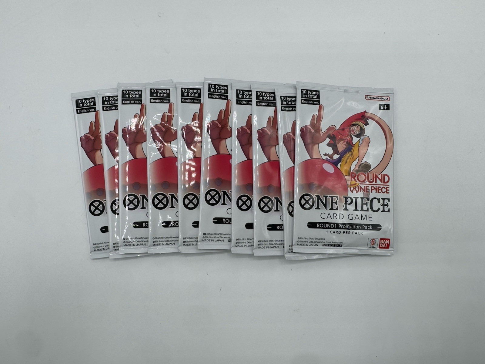 One Piece TCG Round1 Promotion Pack Lot of 10 English Sealed Promo Packs
