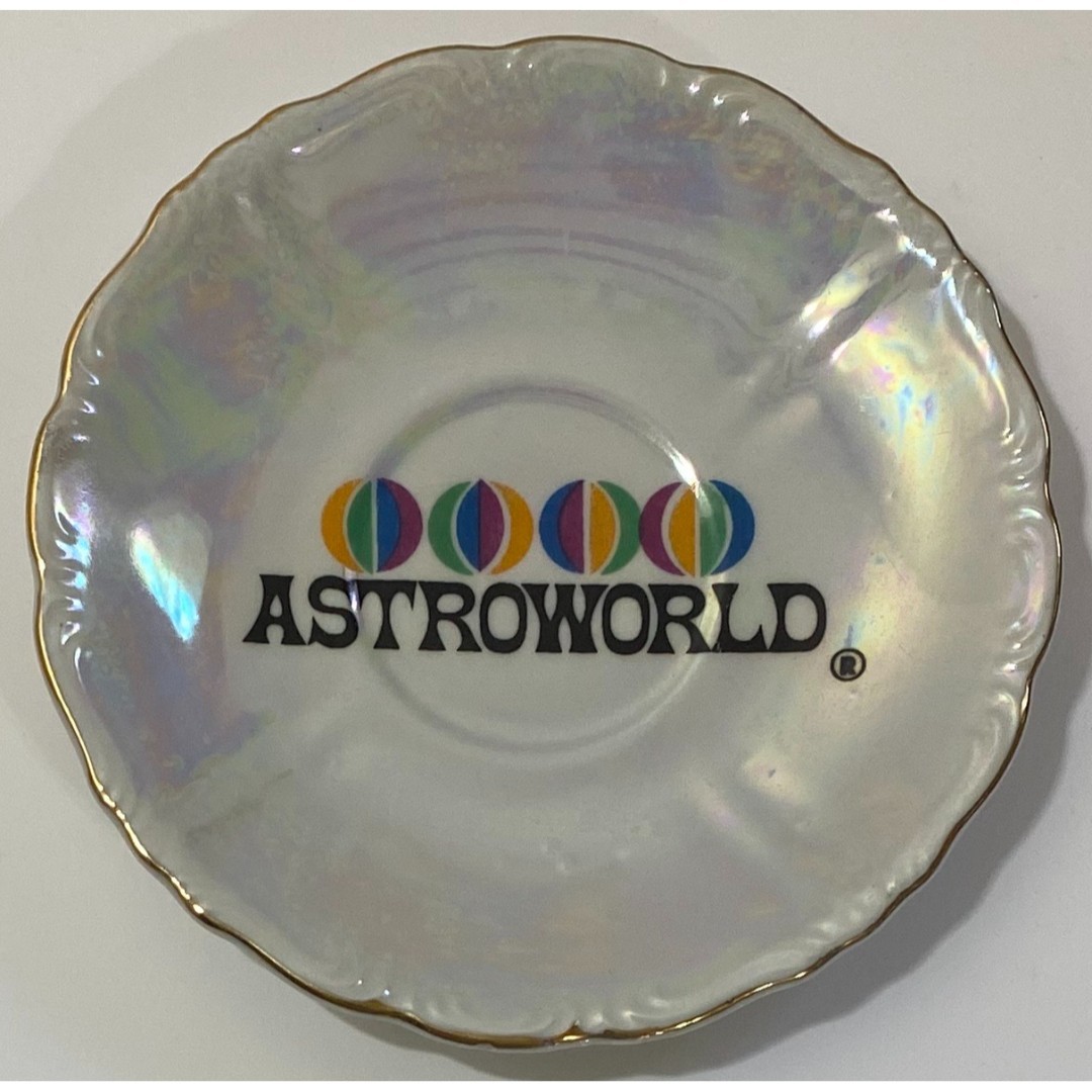 Vintage Astroworld Teacup & Saucer Houston Texas Six Flags Souvenir Cyclone