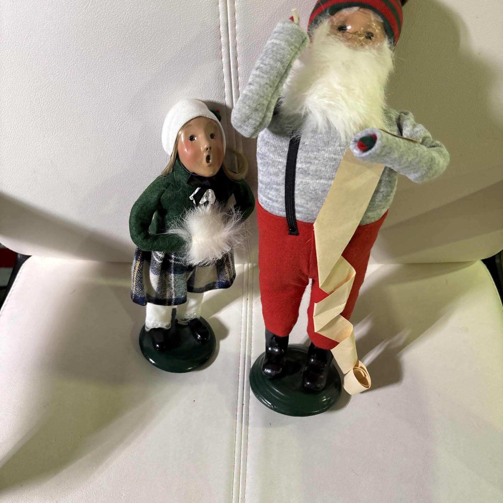 Vintage Byers Choice Carolers Santa & Girl 1991 1992 Christmas Figurines Lot 2