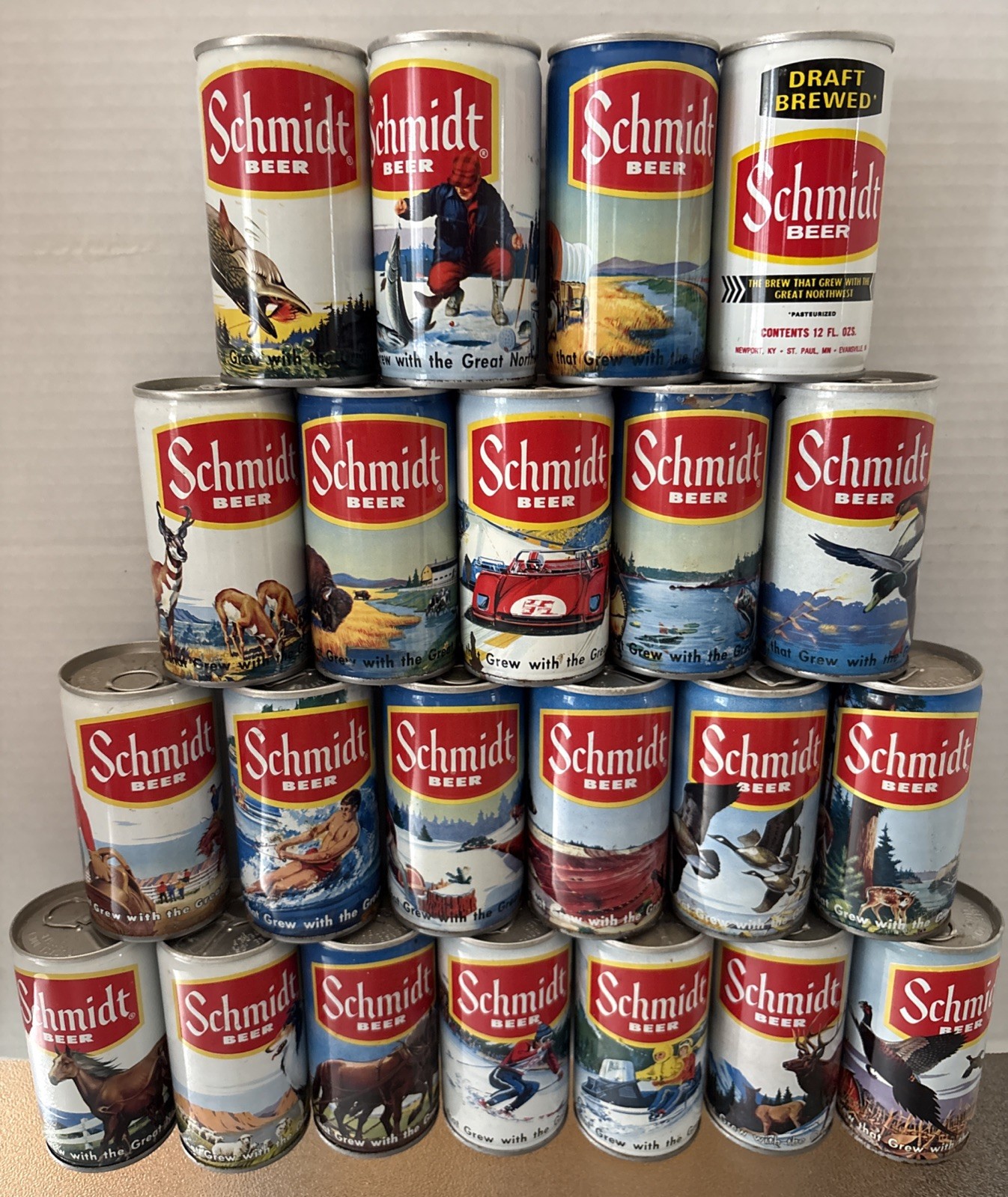 Schmidt Beer Complete Set of 21 Cans 20 Bottom Opened Plus Draft Brewed