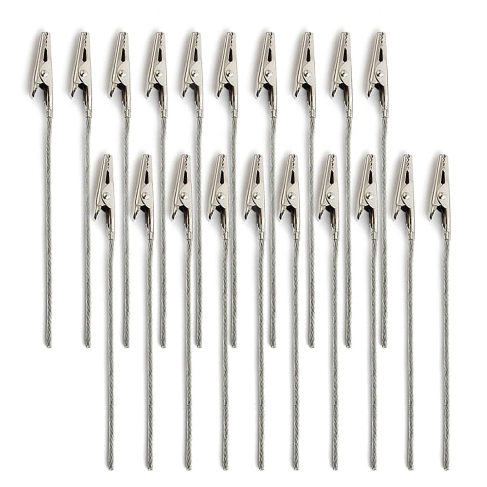20 Pack Metal Wire Alligator Clamp, 4\'\' Long-Tailed Alligator Iron Clip, Stan...