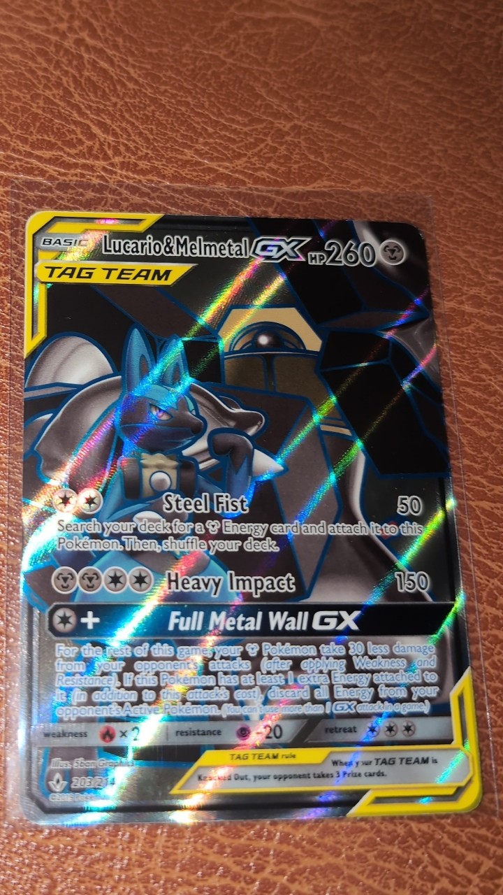 2019 Pokemon Unbroken Bonds Lucario & Melmetal GX 203/214 Full Art TAG TEAM