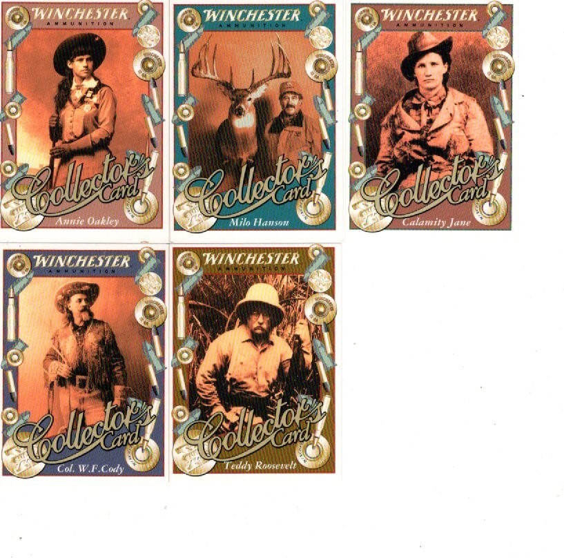 LOT OF 5 1999 WINCHESTER TRADING CARDS MINT ROOSEVELT BUFFALO BILL CLAMITY JANE
