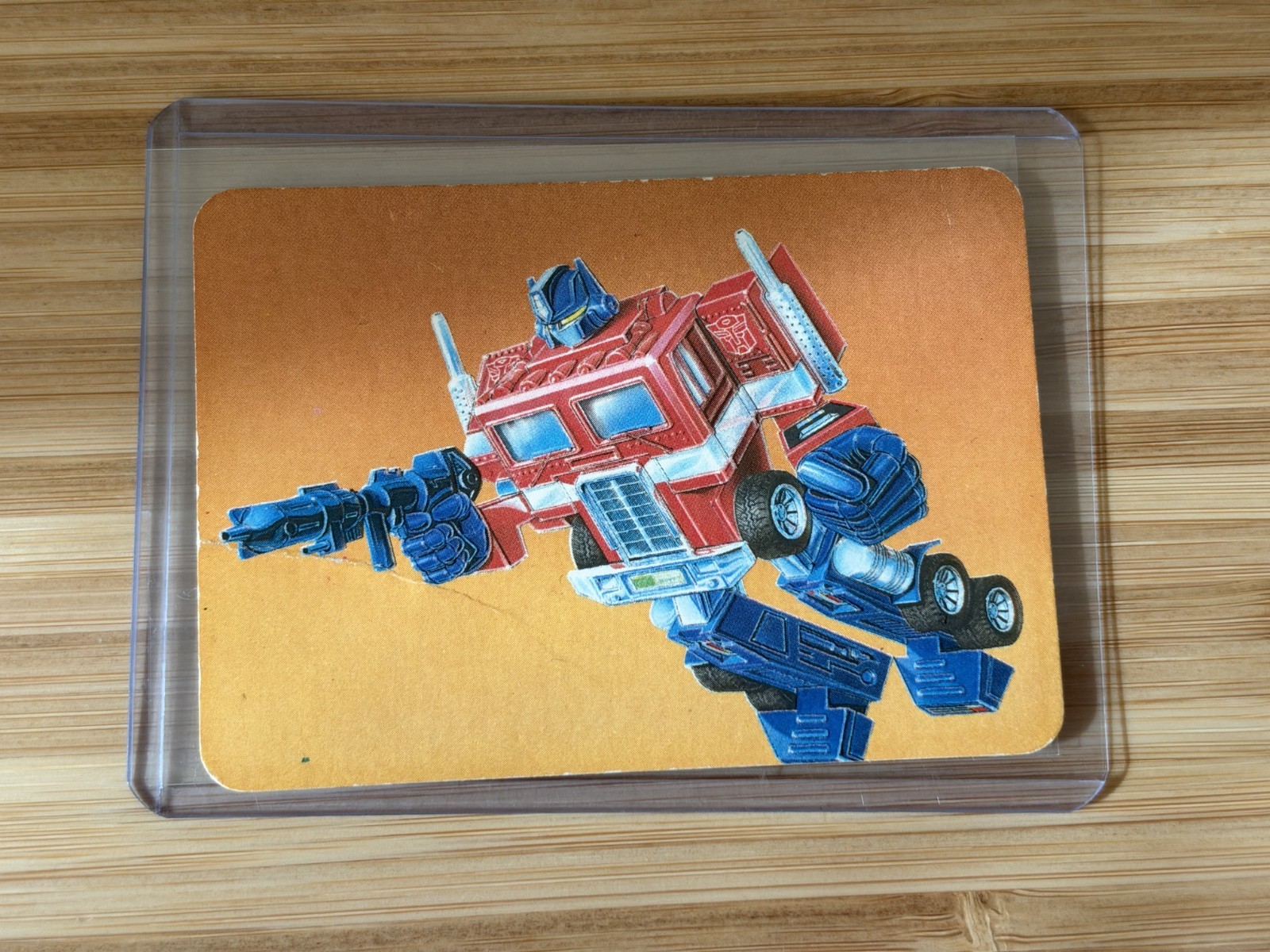 1985 Hasbro Transformers Action Cards # 1 Optimus Prime Card