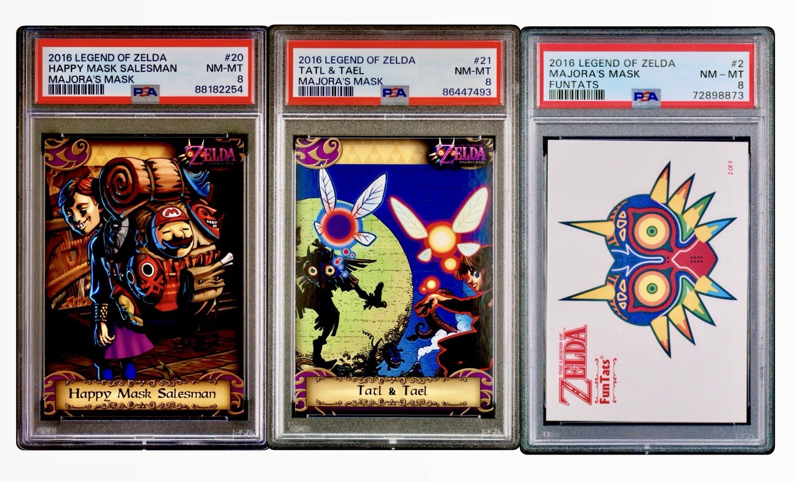 2016 Legend Of Zelda Majora’s Mask #2 Happy Mask #20 Tatl & Tael #21 PSA 8 Set✨