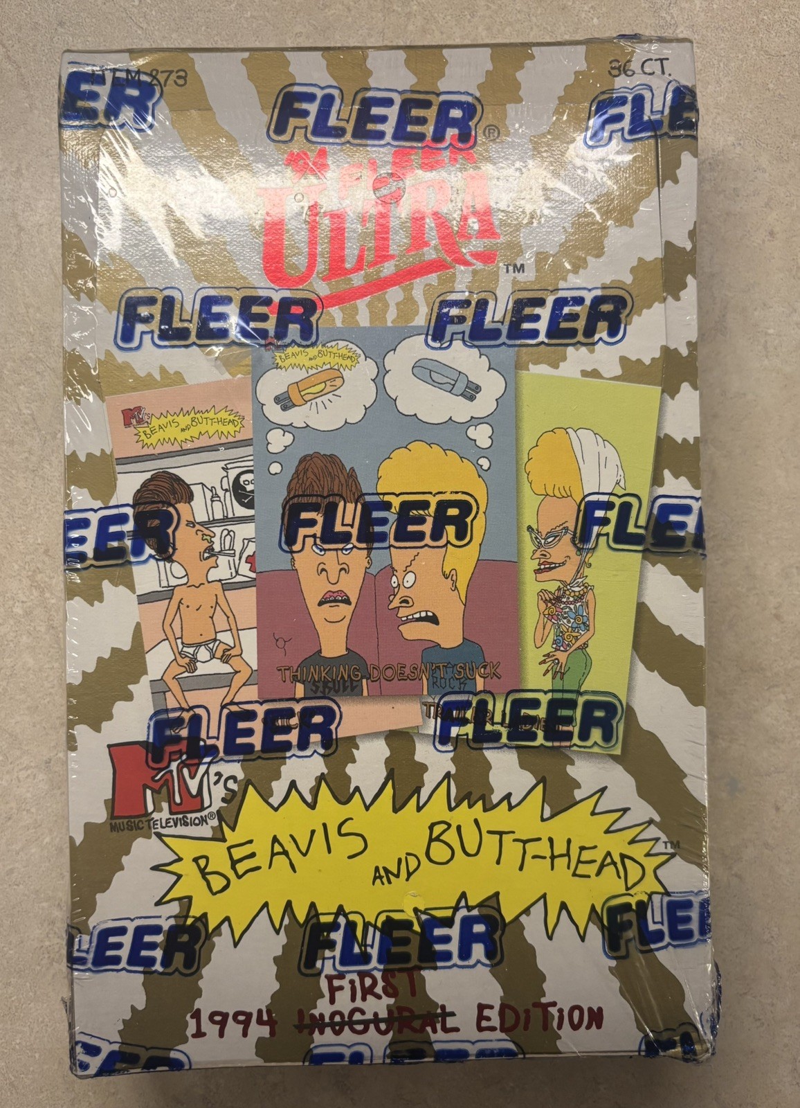 Fleer 1994 MTV Beavis and Butt-Head 1st Edition Sealed Trading Card Box of 36 Ct