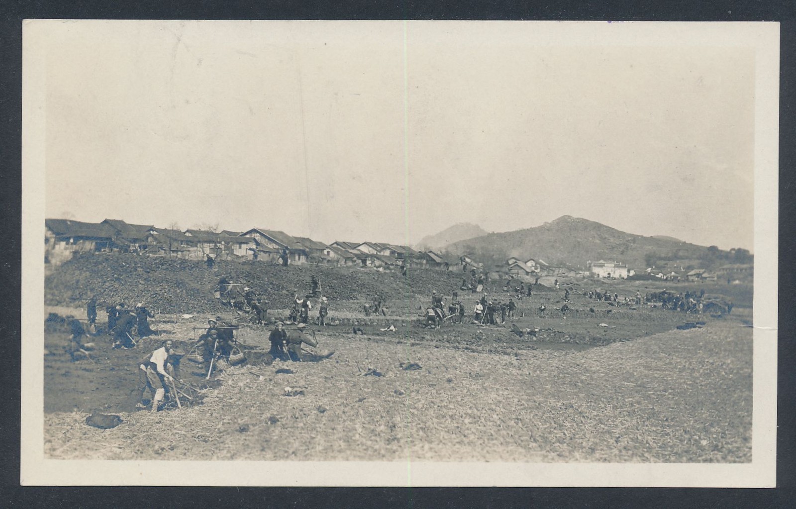 1910\'s Hunan China MILITARY ROAD WORKERS Vintage Photos (Set of 2)